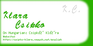 klara csipko business card